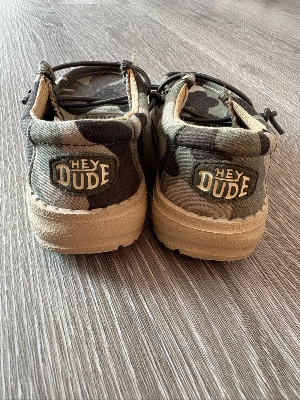Hey Dude Kids Camo Slip-On Moccasins - Olive Green - Picture 3 of 3